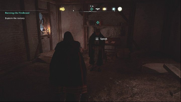 Inside, you will meet a priest who fears for his life and fearfully speaks of the Red Hand - Assassins Creed Valhalla: Burning the Firebrand - Jorvik - Assassins Creed Valhalla Guide and Walkthrough