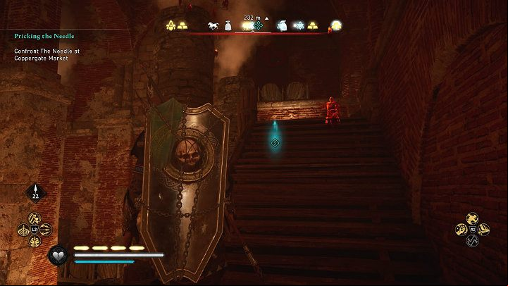 Use the nearby stairs to exit the sewers and go straight to the Coppergate Market - Assassins Creed Valhalla: Pricking The Needle - Jorvik - Assassins Creed Valhalla Guide and Walkthrough