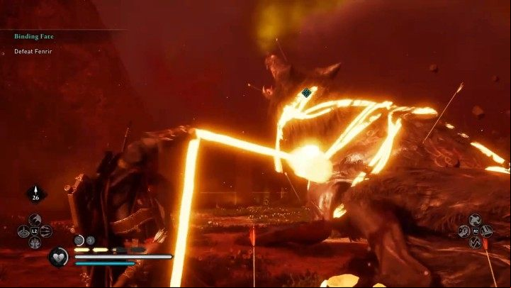 When Fenrir's health drops to zero, you will be able to bind him one last time and finish the battle - Assassins Creed Valhalla: Fenrir boss fight - how to win? - Bosses - Assassins Creed Valhalla Guide and Walkthrough