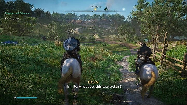 Get on your horse and ride with Basim to Beamasfield - Assassins Creed Valhalla: Puppets and Prisoners - Cent - Assassins Creed Valhalla Guide and Walkthrough