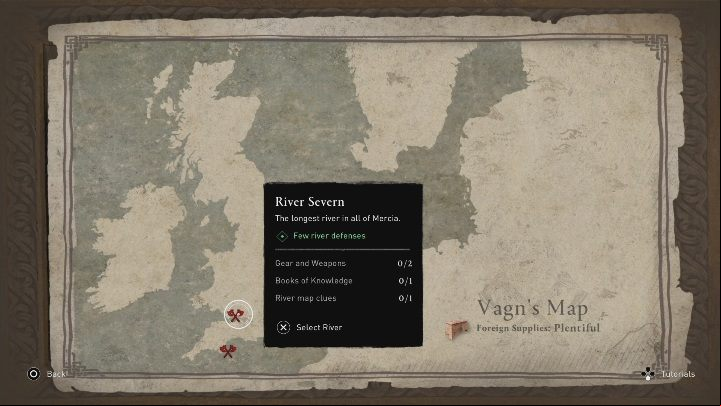 Map: River Severn - Assassins Creed Valhalla: Books of Knowledge - list of all, River Raids - Secrets - Assassins Creed Valhalla Guide and Walkthrough