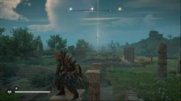 Start: The page is located on one of the columns - Assassins Creed Valhalla: Flying Paper - Hamtunscire secrets, locations - Hamtunscire - Assassins Creed Valhalla Guide and Walkthrough