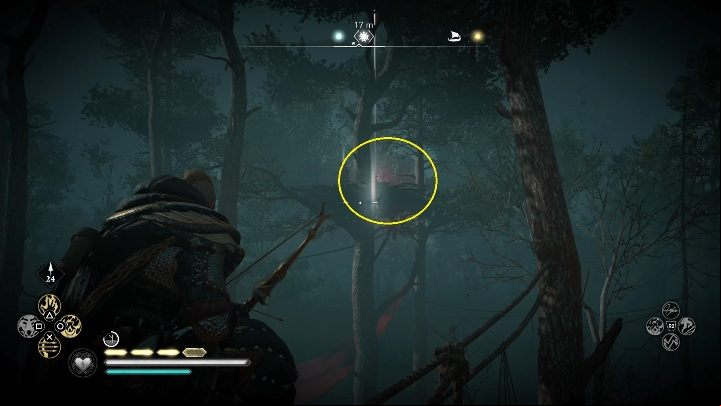 Location of the totem: to get to the totem, you have to climb a tree and jump on a rope from it - Assassins Creed Valhalla: Cursed Symbol - Hamtunscire secrets, locations - Hamtunscire - Assassins Creed Valhalla Guide and Walkthrough