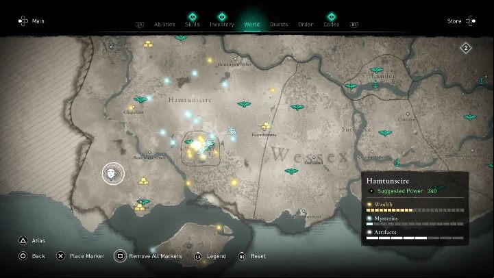 You will find the third mask when going west from Runewuda Abbey - Assassins Creed Valhalla: Roman artifact - Hamtunscire aecrets, locations - Hamtunscire - Assassins Creed Valhalla Guide and Walkthrough