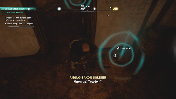 Move the heavy bookcase to access the next room of the cottage, where you will find another clue - the traces of muddy feet, which indicate that someone was here - Assassins Creed Valhalla: Clues and Riddles - Glowecestrescire - Assassins Creed Valhalla Guide and Walkthrough