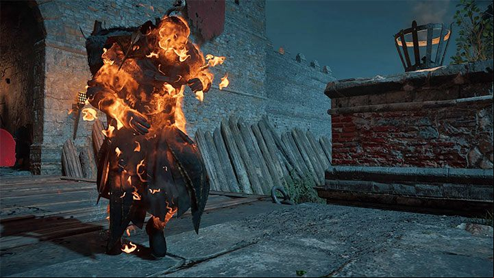 In addition to setting fire to surrounding objects, you can also set fire to your opponents, so they will start to gradually lose health points - Assassins Creed Valhalla: How to set fire to objects? - Exploration - Assassins Creed Valhalla Guide and Walkthrough