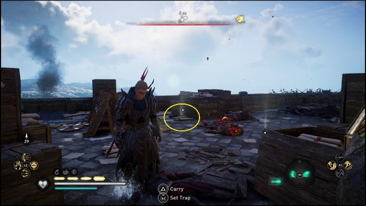 You will find the Saga on the terrace of a sizable building - AC Valhalla Dawn of Ragnarok: Heroic Saga (Gullnamar) - list of all - Gullnamar - Assassins Creed Valhalla Guide and Walkthrough