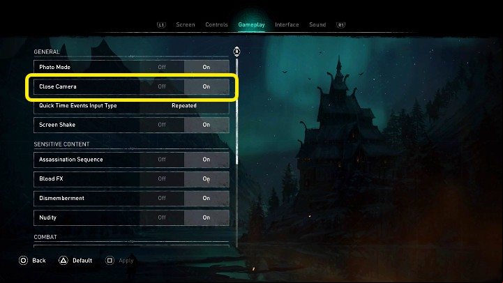You can enable the Close Camera at any time in the game options - in the Gameplay tab - AC Valhalla: Close Camera - what does it change? River Raids - FAQ - Assassins Creed Valhalla Guide and Walkthrough