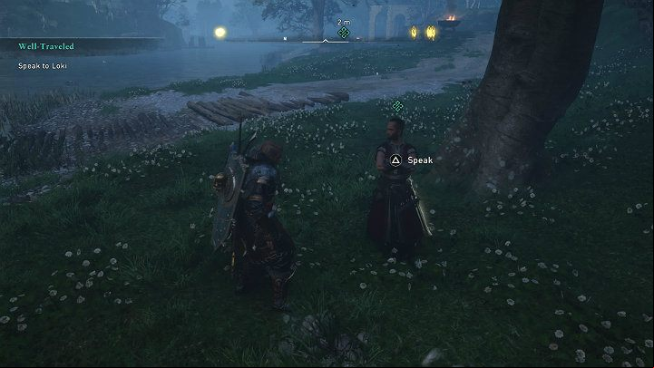 When you resurface, talk to Loki - Assassins Creed Valhalla: Well-Traveled - Asgard - Assassins Creed Valhalla Guide and Walkthrough