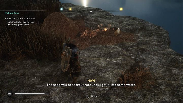 You will find the needed ingredient on the rock shelf just below the sync point - Assassins Creed Valhalla: Taking Root - Asgard - Assassins Creed Valhalla Guide and Walkthrough