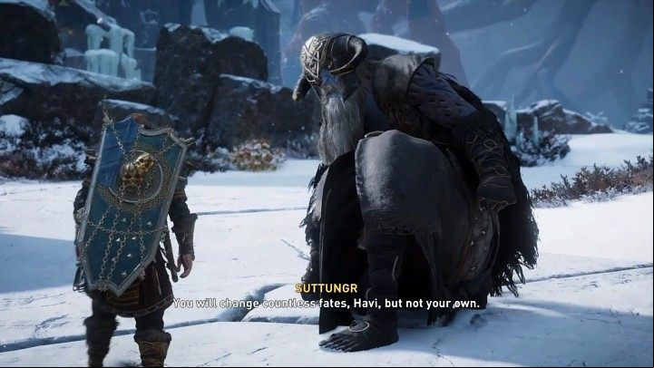 Stay out of your opponent's range or dodge his punches, launch quick counterattacks, and strike whenever you get the chance, and you'll be able to deal with Suttungr in no time - Assassins Creed Valhalla: Suttungr boss fight - how to win? - Bosses - Assassins Creed Valhalla Guide and Walkthrough