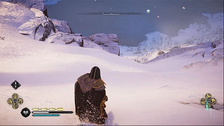 The place where the slide starts is shown in the picture above - Assassins Creed Valhalla: How to get Skadis Hobby trophy? - Trophy guide - Assassins Creed Valhalla Guide and Walkthrough