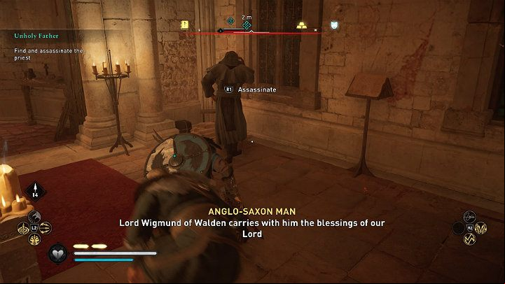 Enter the building and eliminate the priest, then get out of Walden and talk to Lif to complete this mission - Assassins Creed Valhalla: Unholy Father - Grantebridgescire - Assassins Creed Valhalla Guide and Walkthrough
