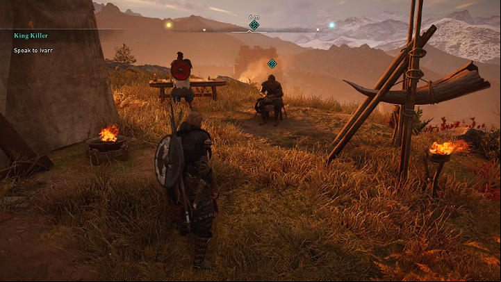 Once you're there and you've set up the camp, go talk to Ivarr to start the assault on the castle - Assassins Creed Valhalla: King Killer - Sciropescire - Assassins Creed Valhalla Guide and Walkthrough