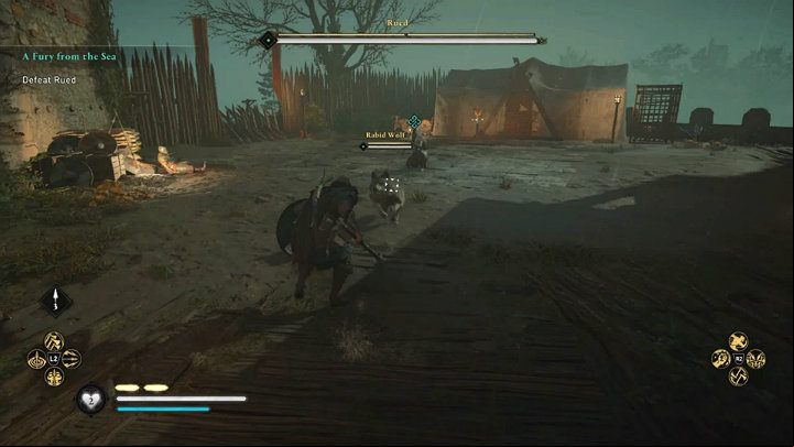 Rued, as befits a true Viking raider, will not fight fair - Assassins Creed Valhalla: Rued boss fight - how to win? - Bosses - Assassins Creed Valhalla Guide and Walkthrough