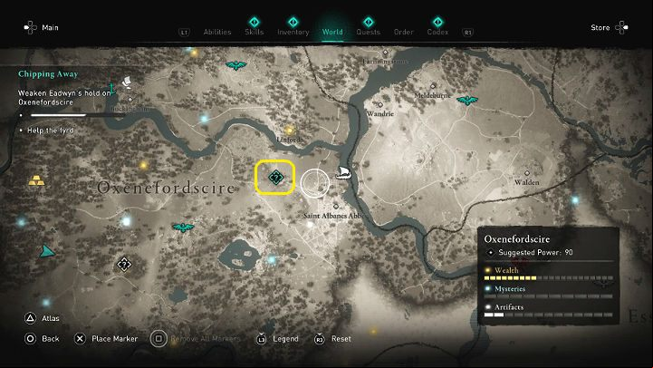 Then go to the area where Geadrik's fyrd - a group of men who want to fight for the freedom of Anglia - is waiting for you - Assassins Creed Valhalla: Chipping Away - Oxenefordscire - Assassins Creed Valhalla Guide and Walkthrough