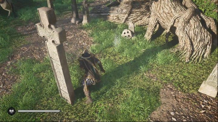The schematic is located in the cemetery, between the graves, right by the big tree - Assassins Creed Valhalla: Treasure Hoard Map - Suthsexe secrets, locations - Suthsexe - Assassins Creed Valhalla Guide and Walkthrough