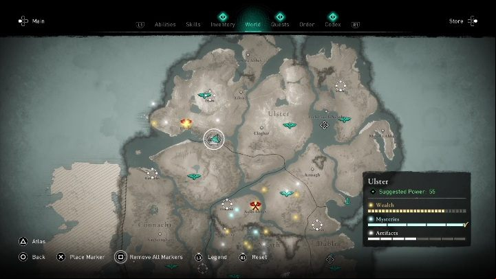 1 - AC Valhalla Wrath of the Druids: Treasure Hoard Map - Ulster, secrets, locations - Ulster - Assassins Creed Valhalla Guide and Walkthrough