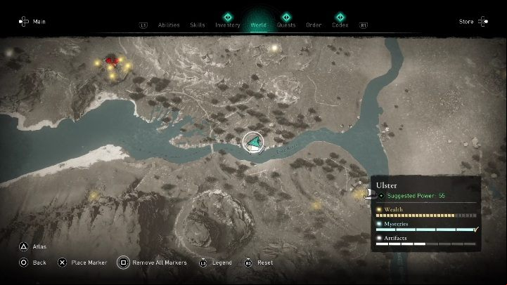 You will find the treasure map by the Erne River - AC Valhalla Wrath of the Druids: Treasure Hoard Map - Ulster, secrets, locations - Ulster - Assassins Creed Valhalla Guide and Walkthrough