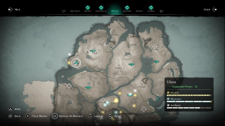 4 - AC Valhalla Wrath of the Druids: Treasure Hoard Map - Ulster, secrets, locations - Ulster - Assassins Creed Valhalla Guide and Walkthrough