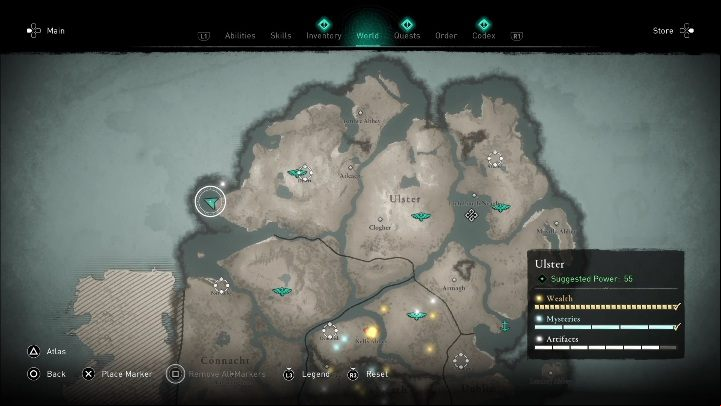 6 - AC Valhalla Wrath of the Druids: Treasure Hoard Map - Ulster, secrets, locations - Ulster - Assassins Creed Valhalla Guide and Walkthrough