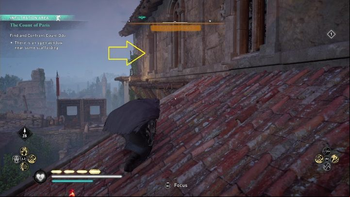 You will enter the Count's palace through the window on the left side of the building - AC Valhalla Siege of Paris: The Count of Paris - Main missions - Assassins Creed Valhalla Guide and Walkthrough