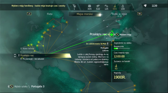 The Cursed Night mission is available, and you meet the requirements to start it - Merchant missions | Kenways fleet - Kenways fleet - Assassins Creed IV: Black Flag Game Guide & Walkthrough