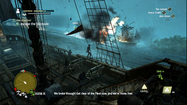 Stay far away at the moment of explosion - 04 - The Fireship | Sequence 7 - Sequence 7 - Assassins Creed IV: Black Flag Game Guide & Walkthrough