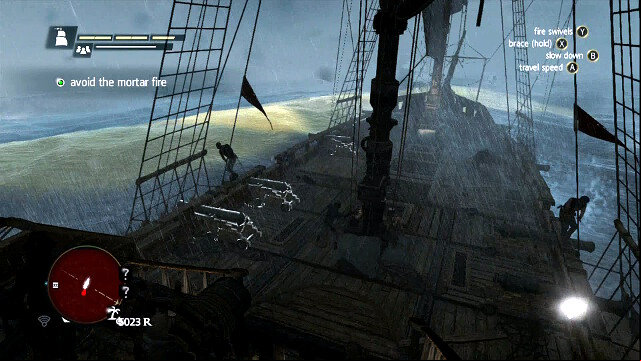 Yellow water means that a cannonball will soon fall there - 06 - Proper Defences | Sequence 3 - Sequence 3 - Assassins Creed IV: Black Flag Game Guide & Walkthrough