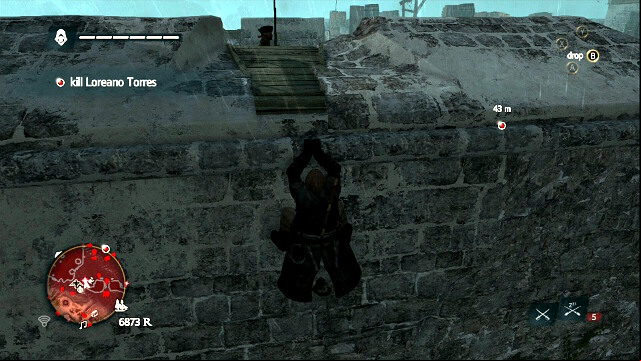 Before you jump over onto the fort check carefully where the local gunner is - 03 - Tainted Blood | Sequence 12 - Sequence 12 - Assassins Creed IV: Black Flag Game Guide & Walkthrough