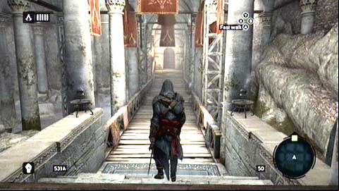 After the cinematic is over, leave the building through the door at the end of the corridor - Memory 2 - Sequence 2 - The Crossroads of The World - Assassins Creed: Revelations - Game Guide and Walkthrough