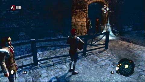 Properly dresses, you can now safely approach the palace guards - Memory 1 - p. 1 - Sequence 4 - The Uncivil War - Assassins Creed: Revelations - Game Guide and Walkthrough