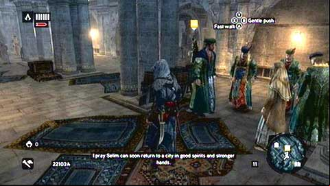 As soon as he gets into your range of sight, you'll be informed about this fact - Memory 1 - Sequence 5 - Heir to The Empire - Assassins Creed: Revelations - Game Guide and Walkthrough