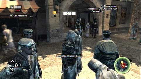 Continue following Tarik, until you get to the point, where two guards will block your way - Memory 1 - Sequence 5 - Heir to The Empire - Assassins Creed: Revelations - Game Guide and Walkthrough