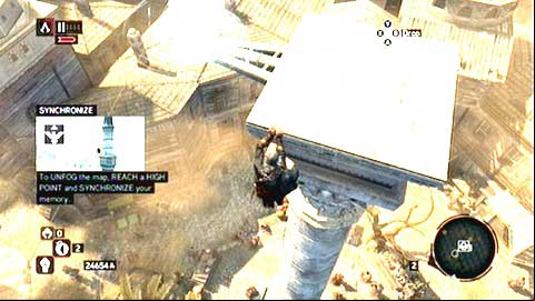 To start this memory, you need to climb the high pillar standing in the centre of the square - Memory 5 - Sequence 5 - Heir to The Empire - Assassins Creed: Revelations - Game Guide and Walkthrough