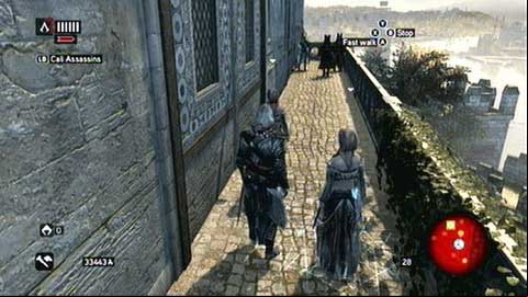 Walk with them to the very north and then turn left - Memory 3 - Sequence 6 - Fortune's Disfavor - Assassins Creed: Revelations - Game Guide and Walkthrough