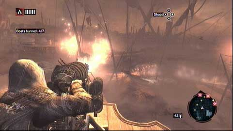 Your next targets are cannons marked on the map - Memory 8 - Sequence 6 - Fortune's Disfavor - Assassins Creed: Revelations - Game Guide and Walkthrough