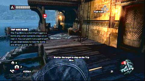 When you get to the whit comb, your target will walk towards the trap - Sticky Situations; Tripwire - Piri Reis Missions - Assassins Creed: Revelations - Game Guide and Walkthrough