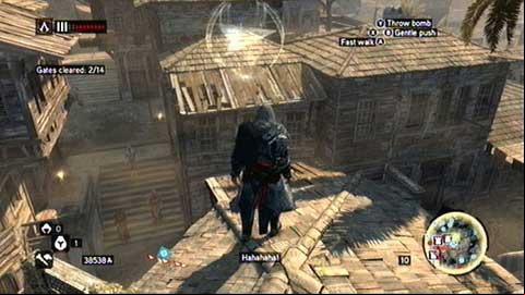 Run between checkpoints, carefully watching shiny arrows - Missions 1-3 - Recruit Assassins Missions - Assassins Creed: Revelations - Game Guide and Walkthrough