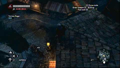When you see enemies, kill them with throwing knives, a pistol or using backup (LB) - Missions 3-5 - Master Assassin Missions - Assassins Creed: Revelations - Game Guide and Walkthrough
