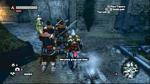 At the beginning of the mission follow the group of mercenaries to the green zone - Missions 1&2 - Faction HQ Missions - Assassins Creed: Revelations - Game Guide and Walkthrough