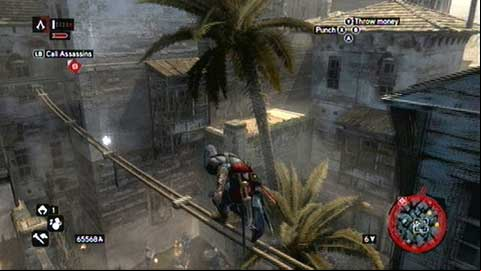 It hovers over the rope hung between buildings - Constantine District (11-21) - Animus data fragments - Assassins Creed: Revelations - Game Guide and Walkthrough