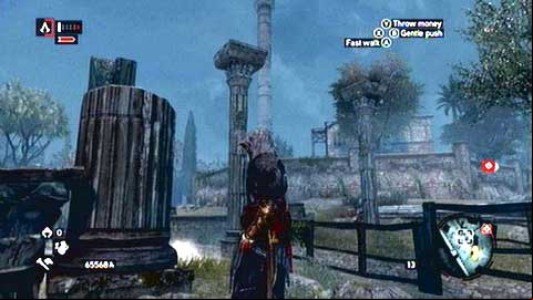 In order to get there, climb on the lowest pole on the other side of the street and then jump over next columns towards your target - Constantine District (11-21) - Animus data fragments - Assassins Creed: Revelations - Game Guide and Walkthrough