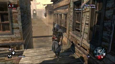 You'll get it by executing a long jump with help of the hook blade on a small container hanging under the rooftop - Bayezid District/Arsenal (21-29) - Animus data fragments - Assassins Creed: Revelations - Game Guide and Walkthrough