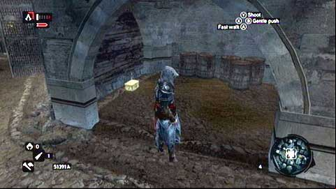 You will find it under a stone arch next to barrels - Galata District (01-12) - Treasure chests - Assassins Creed: Revelations - Game Guide and Walkthrough