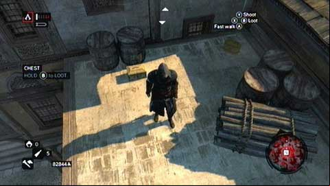 The chest is hidden next to barrels on the roof - Imperial District (11-20) - Treasure chests - Assassins Creed: Revelations - Game Guide and Walkthrough
