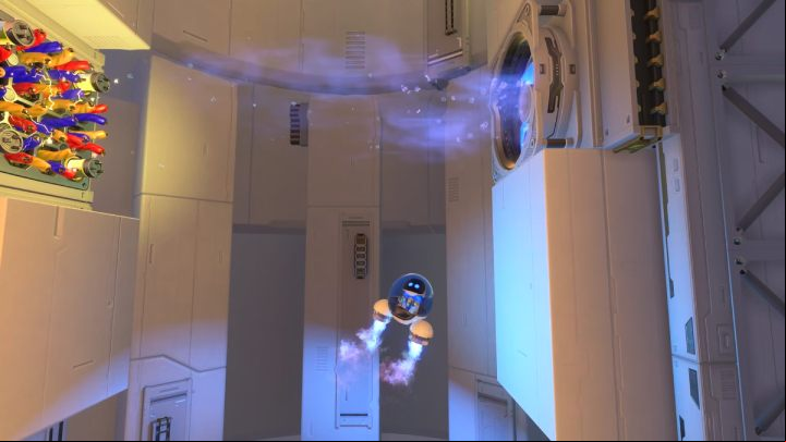 Return to the main tunnel and continue flying up - Astros Playroom: Orbital Obstacles - walkthrough - SSD Highway - Astros Playroom Guide