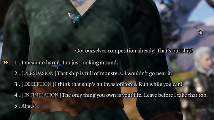 Once a particular option is selected, a dice throw window will be shown - Baldurs Gate 3: Can fights be avoided? - Combat - Baldurs Gate 3 Guide, Walkthrough
