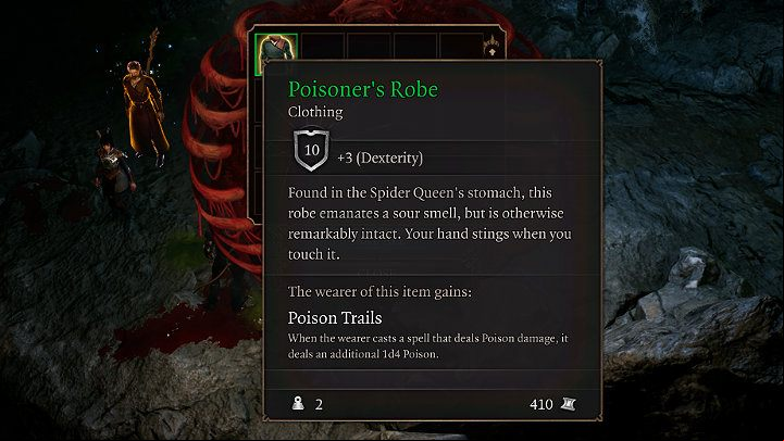 Loot the boss to find a rare green item, the Poisoner's Robe - Baldurs Gate 3: How to defeat Phase Spider Matriarch in BG3? - Bosses and difficult fights - Baldurs Gate 3 Guide, Walkthrough