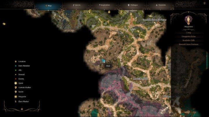 Reading the instruction makes a marker appear on your map, showing the treasure - Baldurs Gate 3: The Hidden Harpers Chest puzzle - Puzzles - Baldurs Gate 3 Guide, Walkthrough